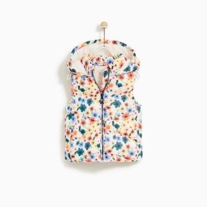 ZARA baby girl hooded vest - size 12-18 months